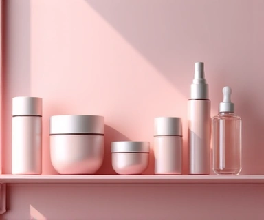 Illustrative image of women's cosmetics like creams and serums