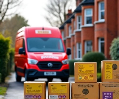 Royal Mail delivery van with wellness packages