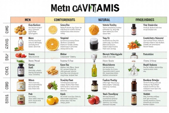 Comparison chart of natural vs synthetic supplements